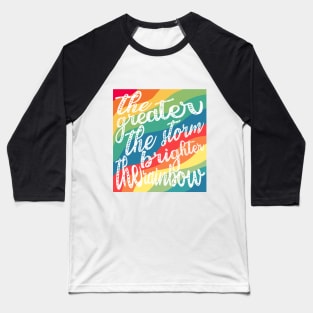 white rainbow quote Baseball T-Shirt